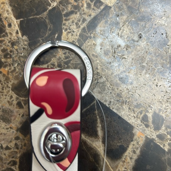 Coach Red and White Cherry Keychain - Picture 3 of 5